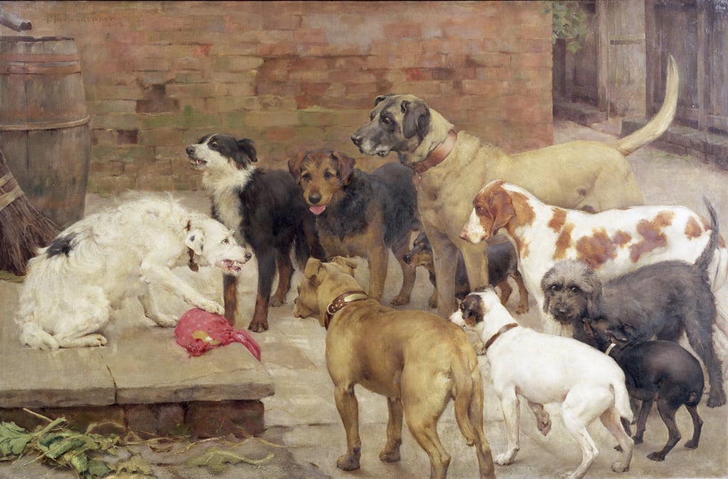 percy_harland_fisher_-_the_dog_with_his_masters_dinner_1892